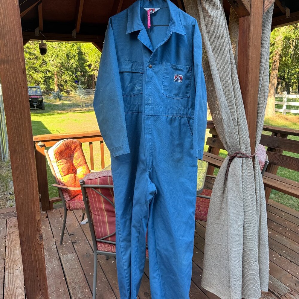 Ben Davis Postman Blue Coveralls with stains